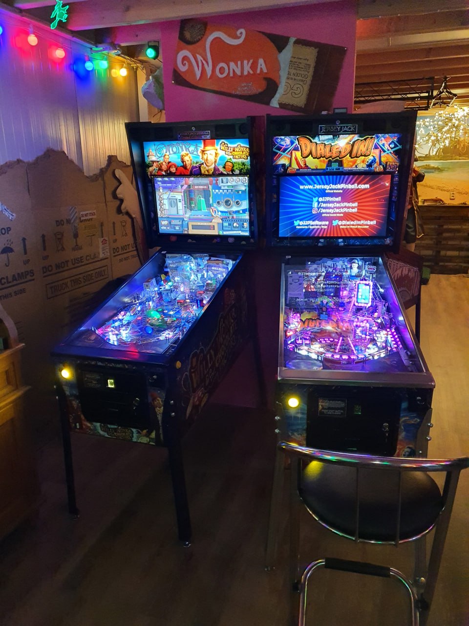 Flipperkasten in de gameroom